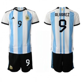 Argentina Julian Alvarez 9 Børn Hjemme VM 2022 - Fodboldtrøjer (S/S)